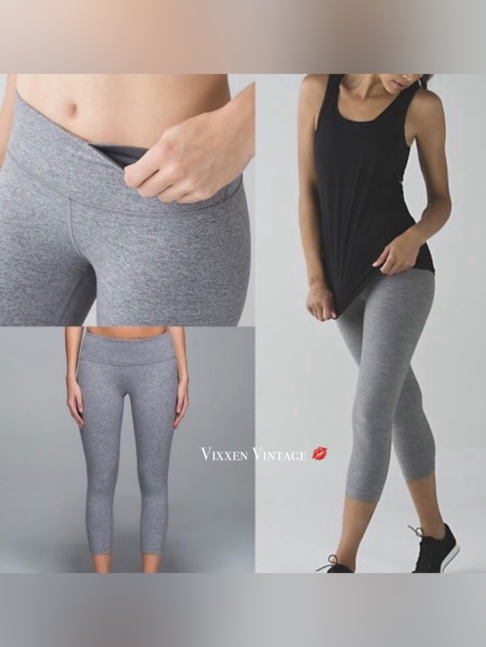 LULULEMON 2014 LOW RISE ‘WUNDER UNDER CROP II’ IN HEATHERED SLATE
